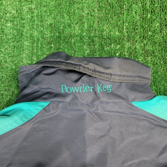 Vintage Mens Columbia Powder Keg Jacket Large Teal Blue Coat - Picture 9 of 10